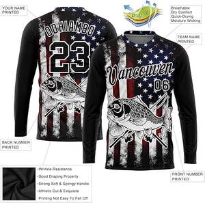 T-shirt de pêche unisexe en polyester UPF 50+ grande taille respirant à manches longues, vêtement rafraîchissant, maillot de pêche OEM ODM, motif personnalisé - Product Image 5