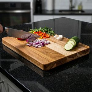 Planche à découper en bois massif faite à la main, non toxique et facile à nettoyer, compatible lave-vaisselle - Product Image 5