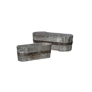 Jardinières en fer galvanisé avec poignées, design standard, forme personnalisée, écologiques, pour la décoration intérieure/extérieure de la maison et du jardin - Product Image 4