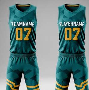 ชุดบาสเก็ตบอลผู้ชายสั่งทำจากโรงงาน ผ้าโพลีเอสเตอร์ 100% แห้งเร็ว ระบายอากาศได้ดี ชุดยูนิฟอร์มระดับมืออาชีพ มีไซส์พลัส - Product Image 1