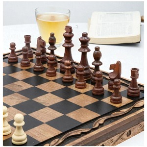 Modern Design Luxury Square <b>Wooden</b> <b>Chess</b> Board High Quality Handmade with <b>Chess</b> <b>Pieces</b> Customizable Decoration Rectangle Shape - Product Image 5