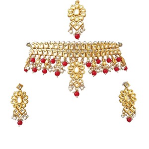 Vintage Style Zircon Flower Shape Alloy 24K Gold Plated Jewelry Set Necklace Earrings Headpiece White Wedding Anniversary - Product Image 3