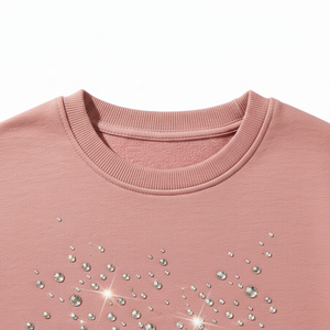 เสื้อสเวตเชิ้ตผู้หญิงสำหรับฤดูหนาว ประดับด้วยคริสตัล ดีไซน์ทันสมัย พร้อมโลโก้ด้านหน้า สามารถปรับแต่งได้ คุณภาพสูง - Product Image 5