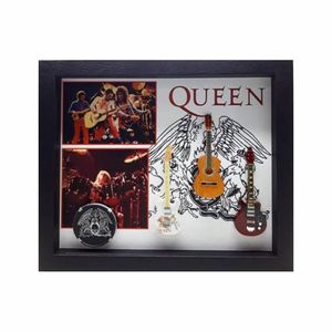Marco para Música Queen Blanco de 11.8 x 9.8 Pulgadas con Guitarra y Caja de Sombra de Vidrio para Regalos Musicales y Recuerdos - Product Image 1