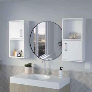 Armadietto Bianco per Medicinali Florence, Eleganti Mensole per Bagno - Product Image 4
