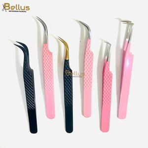 Pinzas para Pestañas Bellus International Professional Diamond Grip, Acero Inoxidable, Punta Suave, Antiestáticas, Duraderas, con Logotipo Personalizado - Product Image 1