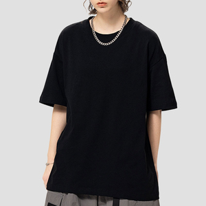 T-shirt tricoté unisexe à manches courtes et épaules tombantes avec logo personnalisé, antibactérien de qualité 7A, couleur unie, 100 % coton, séchage rapide - Product Image 2