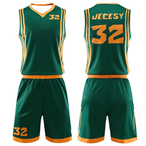 ชุดเสื้อบาสเก็ตบอลสีเขียวแบบไม่มีแขน พร้อมหมายเลข 32 พิมพ์ลายแบบ Sublimation คอวี ระบายเหงื่อได้ดี สำหรับผู้ใหญ่ - Product Image 6