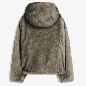 Veste à capuche élégante pour homme en fausse fourrure, doublure en tissu premium, confort moelleux, design chaud pour l'hiver, toucher doux et agréable. - Product Image 2