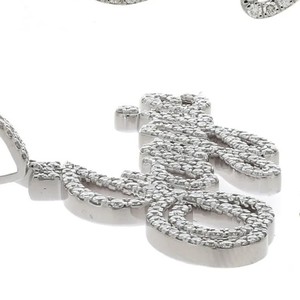 Unisex Customized 925 Silver Lab Grown Diamond Round Brilliant Cut Hip Hop <b>Name</b> Pendant with Trendy Diamond Pendants & Charms - Product Image 3