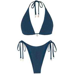 Nuevo Bikini de una Pieza sin Espalda de Color Sólido, Transpirable, de Secado Rápido, con Malla Triangular, para Mujer, para Natación y Playa - Product Image 6