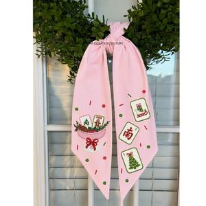 Guirlande de Noël en coton avec imprimé rennes et sapins, décoration de porte suspendue, style classique de Noël, personnalisable - Product Image 4