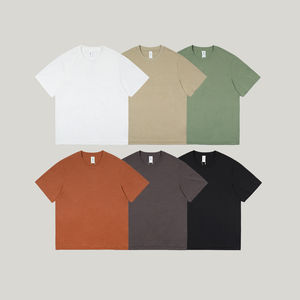 T-shirt personnalisé pour homme, grande taille, en coton épais, coupe oversize, épaules tombantes, style streetwear - Product Image 1