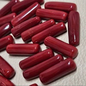 Coral rojo italiano en forma de cápsula, color rojo oscuro, gema suelta para la elaboración de joyas. - Product Image 1