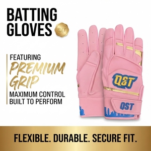 Gants de frappe de baseball professionnels à paume rembourrée, fermeture auto-agrippante, coutures durables, couleur/logo personnalisables pour équipes jeunes - Product Image 2