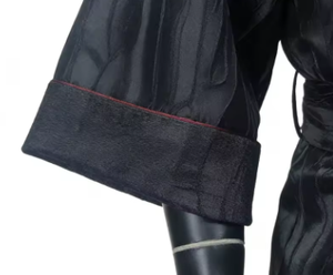 HAWK SPORTS INDUSTRIES Robe en polyester noir avec doublure en satin rouge, manches longues, tenue d'entraînement durable pour la boxe, le MMA, le Muay Thai et tous les arts martiaux - Product Image 3
