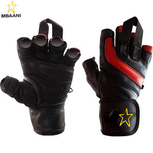 Guantes de Gimnasio de Cuero con Muñequeras Integradas de 2 Pulgadas de Ancho para Agarre y Entrenamiento de Fuerza - Product Image 5