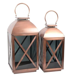 Lanterne en fer moderne avec poignée pour la décoration de la maison, porte-bougie, cadre en métal noir, design durable, lanterne vintage - Product Image 5