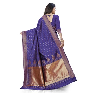 Sari de Seda Banarasi de Alta Calidad para Mujer, Ideal para Bodas, Recepciones y el Festival Diwali, Disponible a un Precio Accesible - Product Image 5