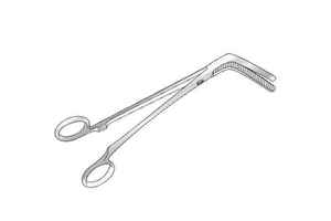 Poignées ergonomiques en acier inoxydable pour forceps Wertheim Parametrium, courbés et droits, longueurs 254mm/360mm/233mm/203mm - Product Image 5