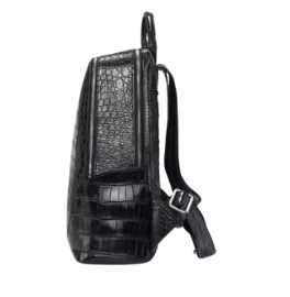 Vintage Handmade Croco Leather Backpack <b>Large</b> Capacity Travel <b>Rucksack</b> Full Grain Leather from Divine International India - Product Image 2