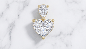 Pendentif en diamant cultivé en laboratoire en forme de cœur en or |   Pendentif solitaire en forme de poire et de cœur pour femmes, bijoux fins - Product Image 2