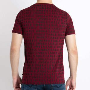 <b>Men's</b> Red <b>Short</b> <b>Sleeve</b> T-Shirt Animal Print Regular Fit O-Neck Casual Terry Fabric Anti-Wrinkle & Breathable - Product Image 4