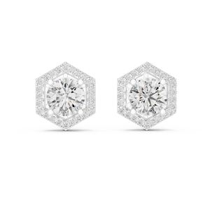 Pendientes de Diamantes Cultivados en Laboratorio para Mujer, Oro de 18K, Certificados por IGI, Color E, Forma Redonda, Diamantes Sintéticos, Joyería Fina de Moda, Regalo - Product Image 3
