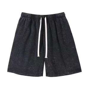Conjunto de Dos Piezas Unisex de Algodón Lavado, Camiseta de Cuello Redondo y Pantalones Cortos con Cordón, Color Sólido, Estilo Casual de Verano, Corte Holgado, Talla Adulto 2026 - Product Image 3