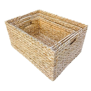 Best Seller Large Handmade <b>Water</b> <b>Hyacinth</b> Storage <b>Basket</b> Luxury Circle High Quality Handles Sustainable Home Laundry Clothes - Product Image 2