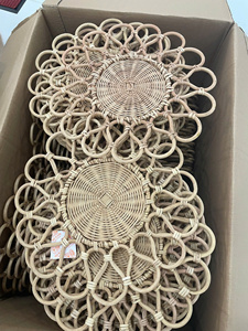 Eco-Friendly Round Rattan Placemats <b>Table</b> Chargers for Weddings and <b>Parties</b> Durable Bamboo Woven Mats Natural Fiber Decor - Product Image 4