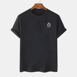 เสื้อยืดผ้าฝ้าย 100% ทรงหลวมใส่สบายสำหรับผู้ชาย พิมพ์โลโก้ตามสั่ง เสื้อยืดสตรีทแวร์ผู้ชาย - Product Image 1