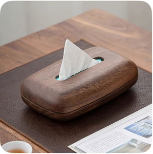 Boîte à mouchoirs rectangulaire décorative en bois avec couvercle à charnière, distributeur de serviettes par blossom craft india - Product Image 1