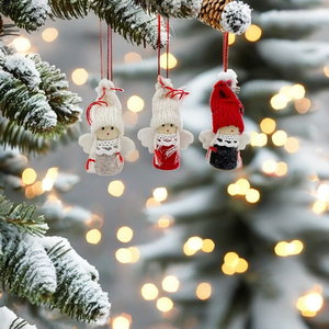 ชุดจี้สักหลาดทำด้วยผ้าขนสัตว์3ชิ้นเครื่องประดับต้นคริสต์มาสรูปทรงตุ๊กตาน่ารักขายส่งจากโรงงาน - Product Image 3