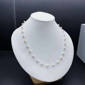 Collar de Perlas de Agua Dulce de Alta Calidad, Casi Naturales, de 3-4 mm, Enrollado en Múltiples Capas, Pequeñas Fragancias, Estilo Donuts Fritos - Product Image 2