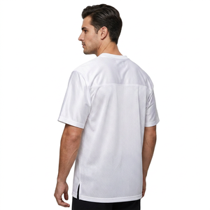 Camiseta de Fútbol Americano Unisex Blanca con Cuello en V, Manga Corta, Transpirable, 100% Poliéster, Ajustada, Personalizable con Nombre de Equipo - Product Image 2