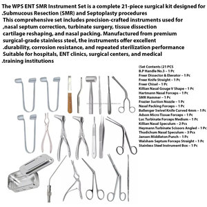 Ensemble d'instruments de septoplastie WORLD PRECISION SURGICAL ENT SMR WPS-BS-SMR21 21 pièces, instruments chirurgicaux manuels en acier inoxydable - Product Image 5
