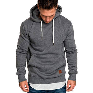 Sweat-shirt à capuche pour homme, manches longues, couleur unie, noir et rouge, grande taille, Poleron Hombre - Product Image 3