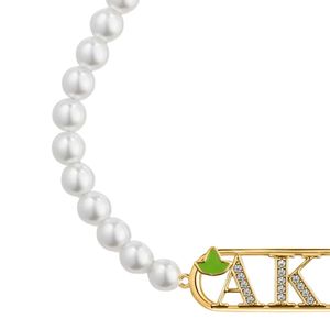 White Pearl Beaded <b>Adjustable</b> <b>Bracelet</b> with Gold Tone Letter Charm Detail Stylish Fashion Jewelry Accessory for Women Wedding - Product Image 4