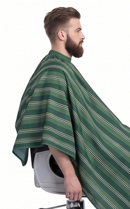 Capa de Corte de Pelo Antiadherente, Capa de Barbero Impermeable de Poliéster con Rayas |   Capa de Barbero para Sublimación - Product Image 4