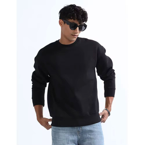 Sudadera Negra de Cuello Redondo para Hombre, Corte Regular, Tejido de Algodón, Estilo Casual Otoñal - Product Image 2