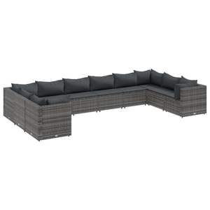 Ensemble de salon de jardin en rotin PE gris avec structure en acier thermolaqué - Product Image 2