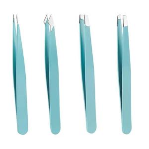 Juego de Pinzas para Pestañas Morje Quirúrgicas de Acero Inoxidable Verde Menta con Punta de Precisión y Acabado Liso, 4 Piezas - Product Image 5