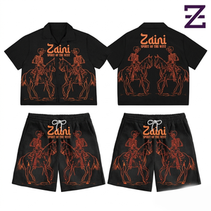 Custom Oversized T <b>Shirt</b> and Shorts Set 280 GSM 100% Polyester French Terry Washed Black Embossed Logo Summer Casual - Product Image 1