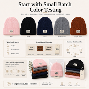 Gorro de Punto Acanalado Unisex, Color Sólido, con Borde Reforzado, para Invierno, con Aplique de Logotipo Personalizado - Product Image 4