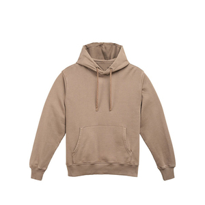 เสื้อฮู้ดผู้ชายสีพื้น ทรงปกติ ผ้าถัก สไตล์ลำลอง สีเบจ แขนยาว - Product Image 2