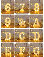 Lampes à lettres LED, alphabet numérique, lumières décoratives suspendues, couleurs personnalisables, alimentées par piles, pour fêtes romantiques