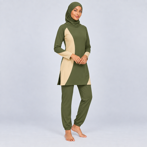 Conjunto de Burkini Modesto de 3 Piezas para Mujer, Cobertura Total, Servicio OEM Personalizado - Product Image 6
