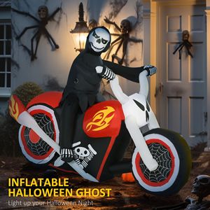 Decorazione Gonfiabile LED da Esterno per Halloween, Fantasma Biker da 2,3 m, per Giardino, Prato, Feste e Festività - Product Image 4