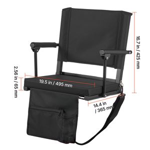Sedile Portatile da Stadio con Supporto per Spalle, Cuscino Spesso e Braccioli, Sedia a Panca per Uso su Gradinate - Product Image 6
